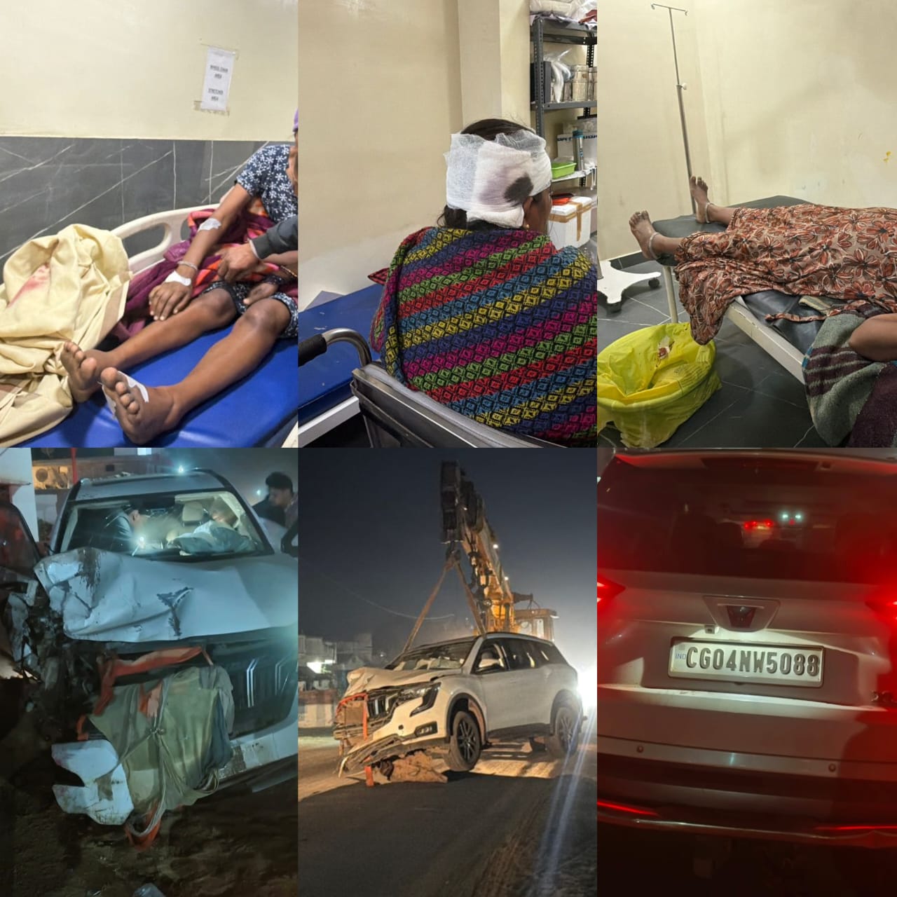 सिमगा ग्राम के पौंसरी में देर रात भीषण सड़क हादसा, तीन घरों में घुसा बेकाबू महिंद्रा XUV700