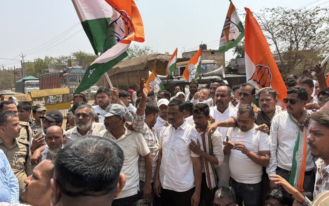 मंत्री संरक्षण में फल-फूल रहा अवैध कारोबार, झूठे वादों के खिलाफ कांग्रेस का विधायक कार्यालय घेराव