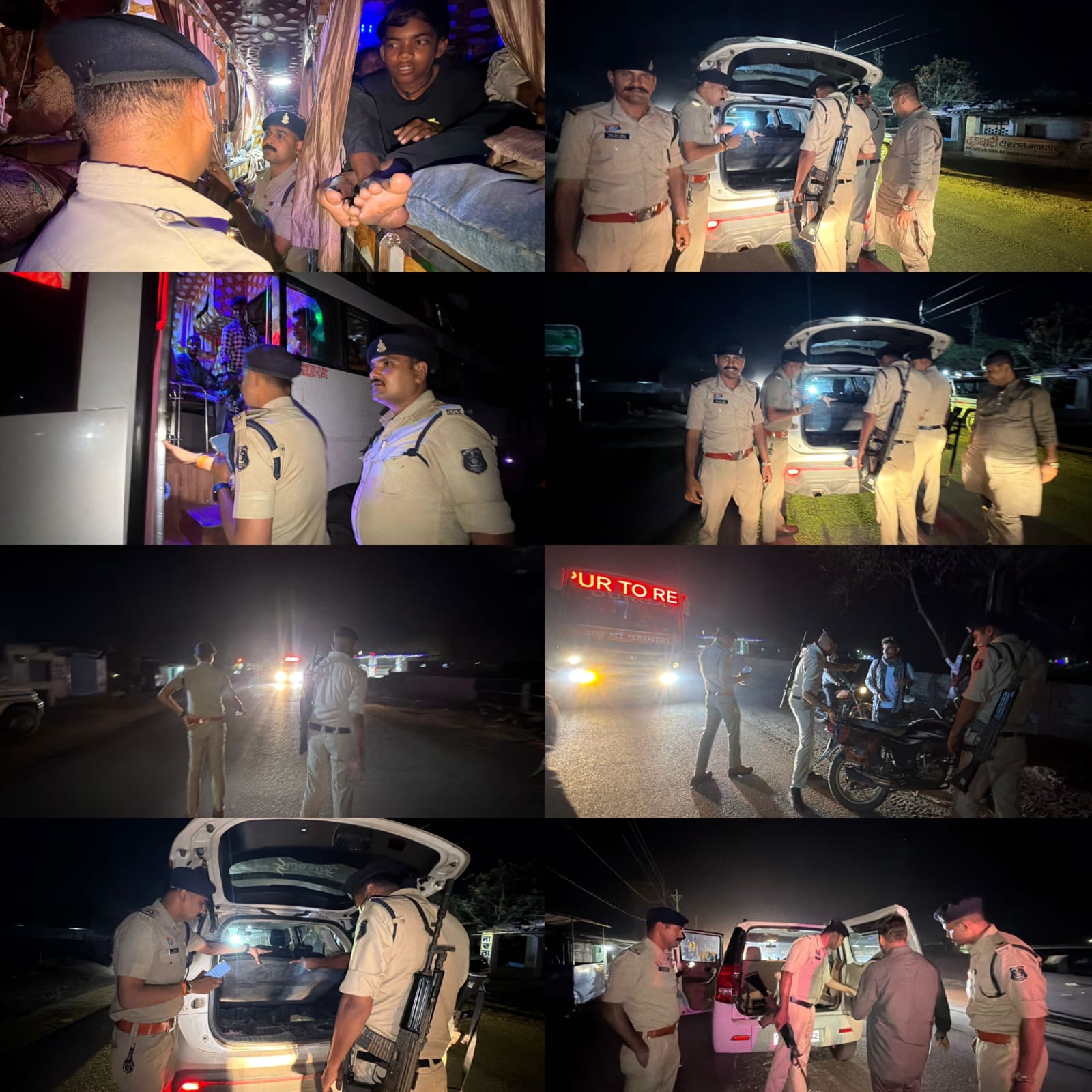 तिल्दा-नेवरा पुलिस की मुस्तैदी: उप निरीक्षक विकास देशमुख ने दलबल के साथ संभाला मोर्चा, बस-कार और बाइक की हुई सघन जांचग्रामीण सीएसपी वीरेंद्र चतुर्वेदी के नेतृत्व एवं थाना प्रभारी रमाकांत तिवारी के मार्गदर्शन में चला विशेष चेकिंग अभियान