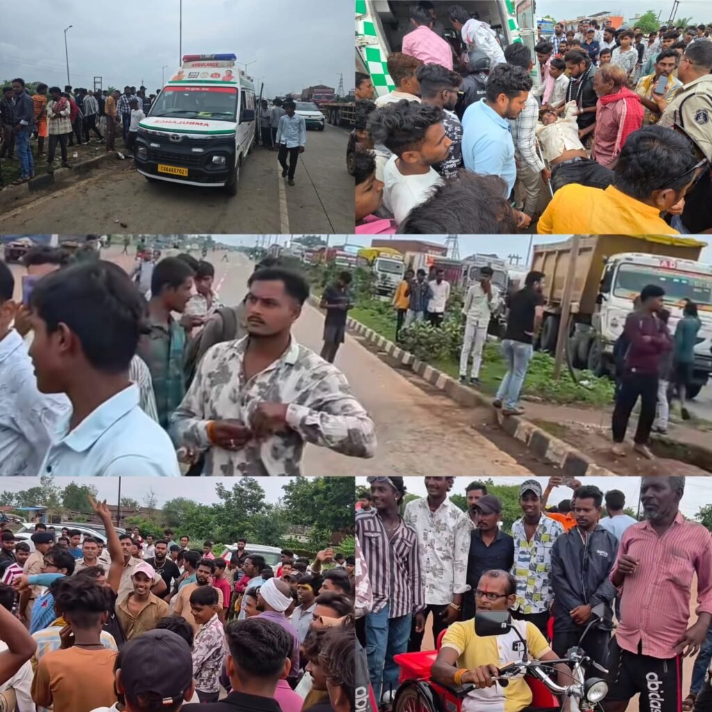 भूमिया साकरा में हादसे के बाद नेशनल हाईवे पर चक्काजाम, पुलिस ने संभाला मोर्चा