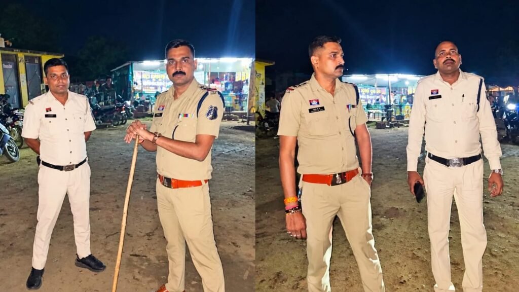 संडे मार्केट में थाना प्रभारी विकास देशमुख की पैदल गश्त, सुरक्षा व्यवस्था का लिया जायजा